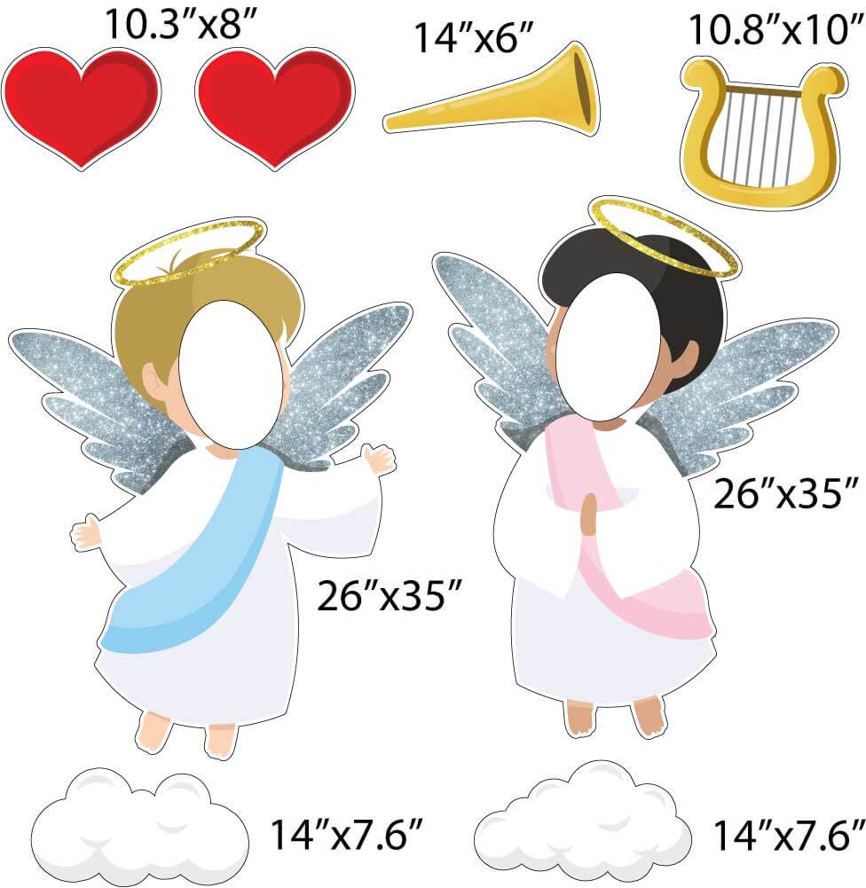 Glitter Angels Face Photo Prop - Image 2