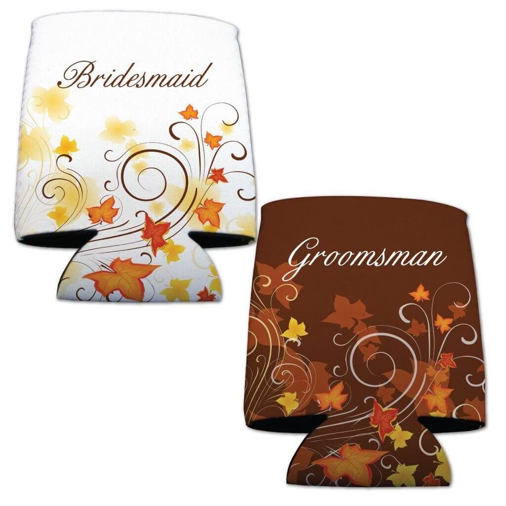 Fall Wedding Wedding Party Drink Can Coolers Set - Image 7