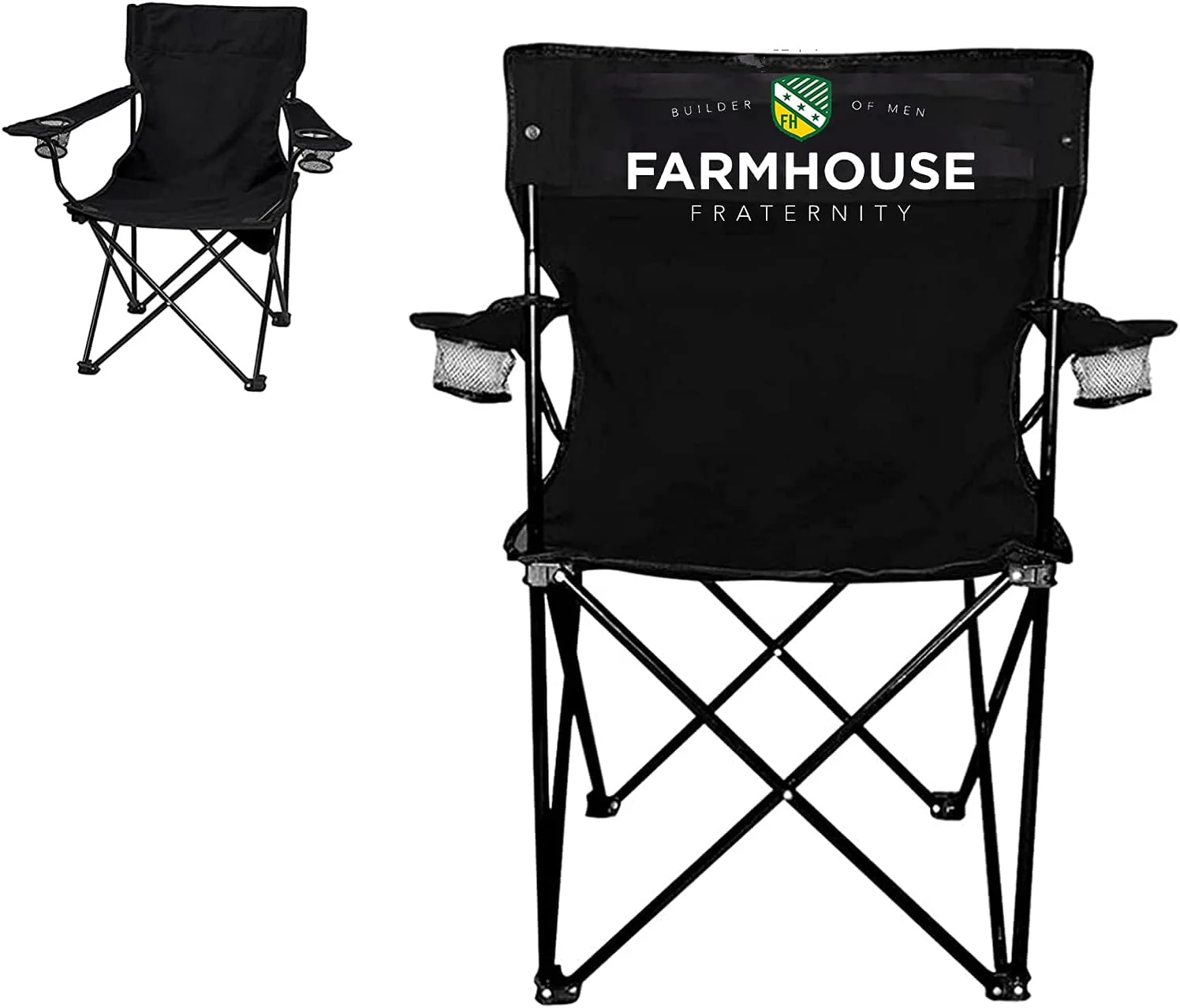 Farmhouse Fraternity Black Folding Camping Chair - Image 2