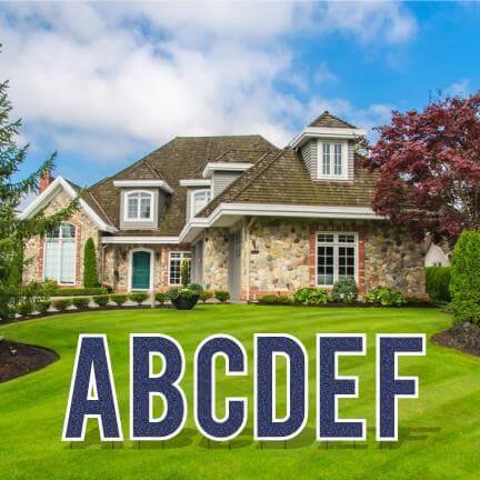 Faux Glitter 22.75" Bebas Alphabet Yard Decoration Set - 26 pc set - Image 5