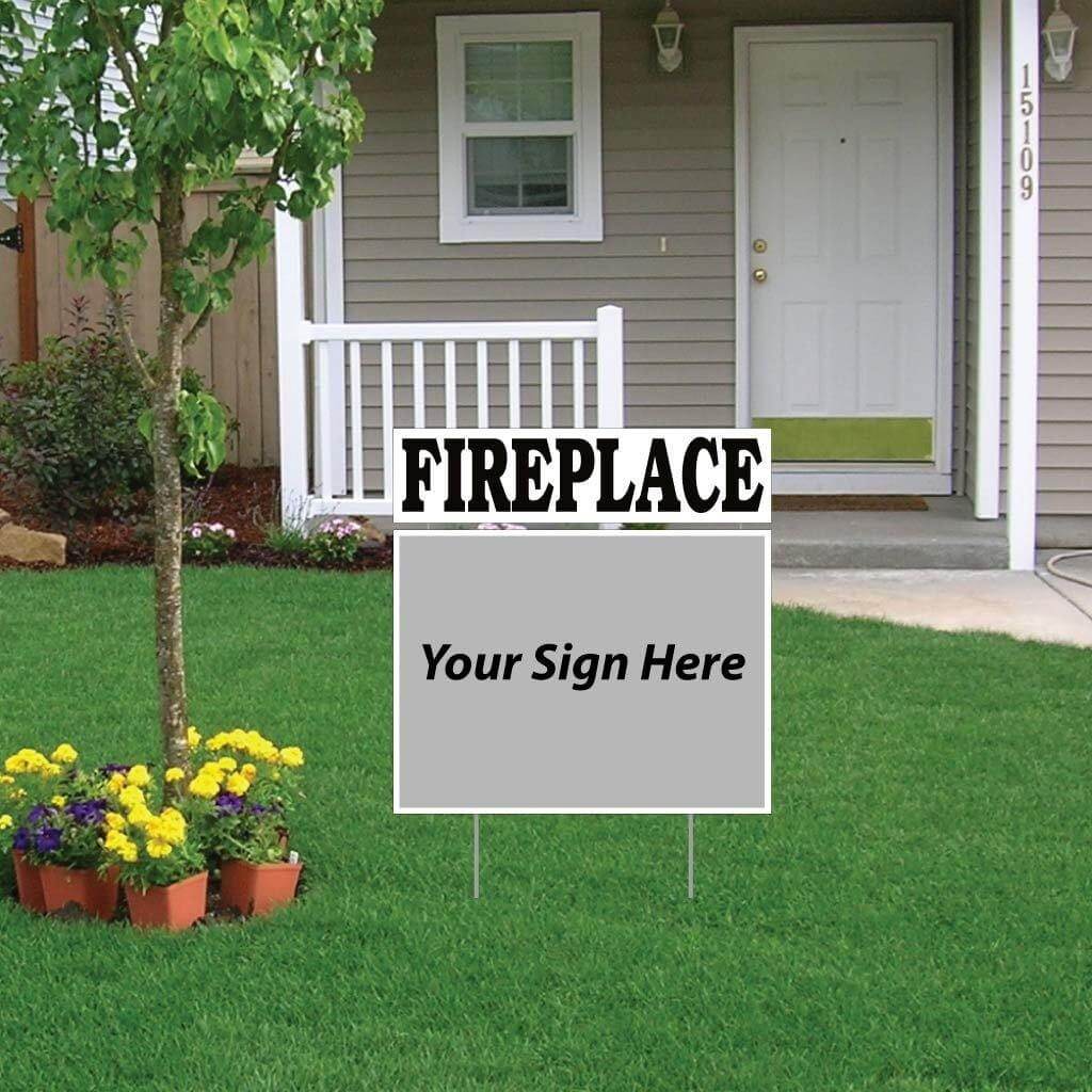 Fireplace Real Estate Yard Sign Rider Set