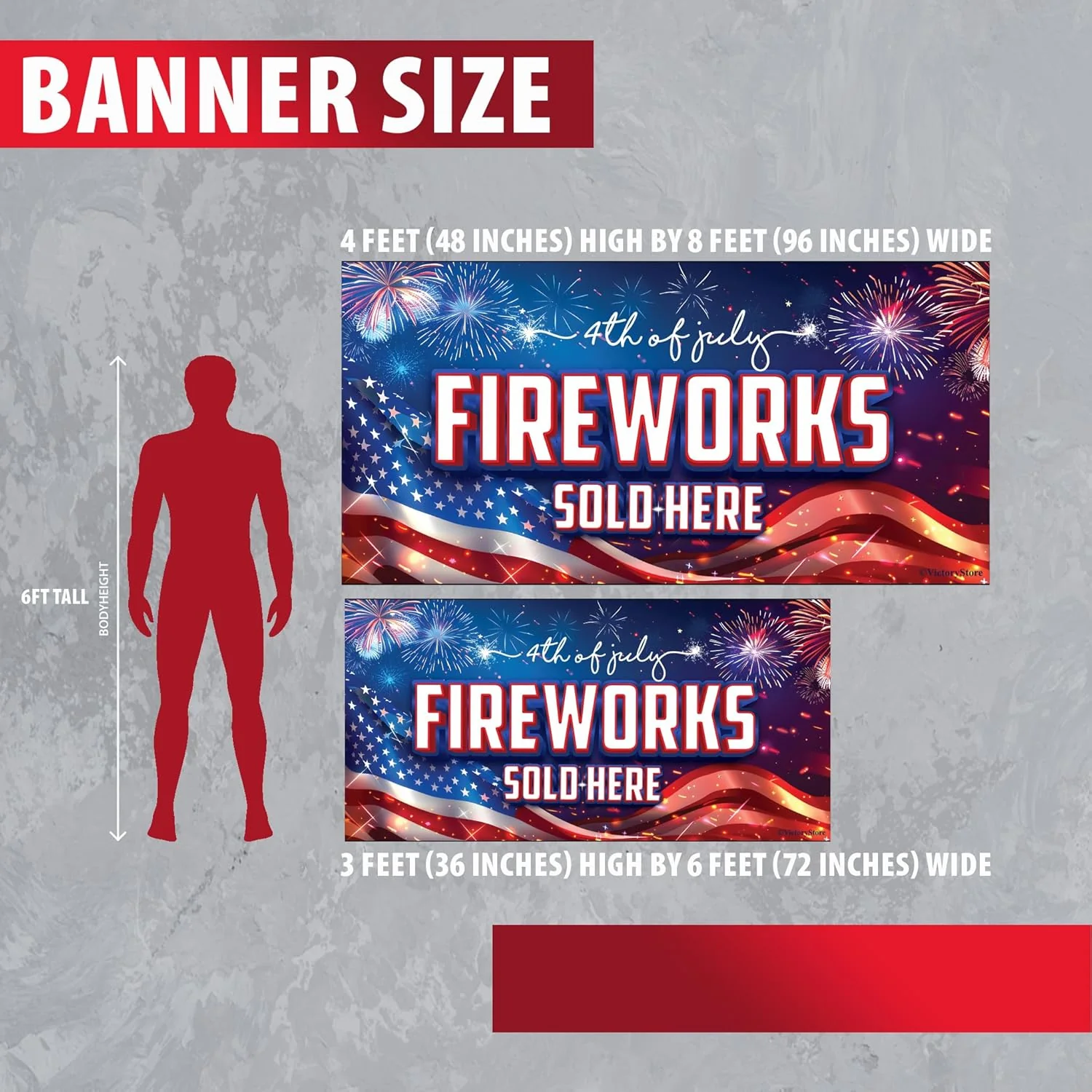 Fireworks Sold Here Banner - 4th of July Outdoor Sign - Waterproof Vinyl Banner with Grommets - Image 5