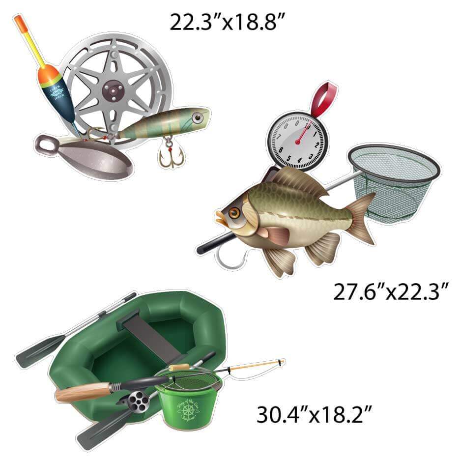 Fishing Theme Father's Day Yard Card Decoration 11 pc set - Image 3