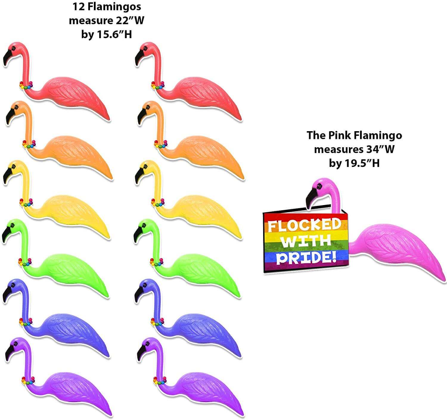 Flocked with Pride Gay Pride Rainbow Flamingos - Set of 13 - Image 2