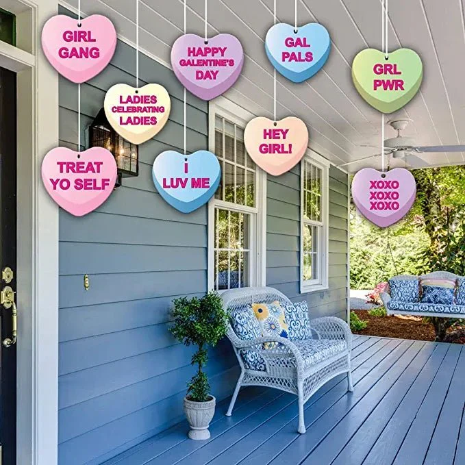 Galentine's Hanging Candy Hearts Decorations