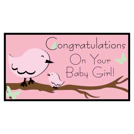 Congratulations On Your Baby Girl Vinyl Banner - Image 2