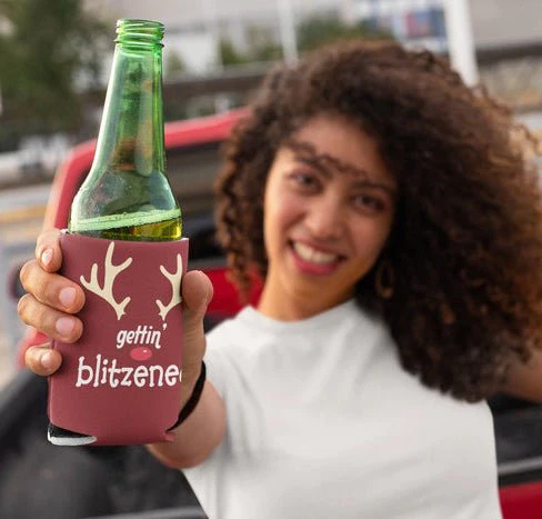Gettin' Blitzened Holiday Can Coolers