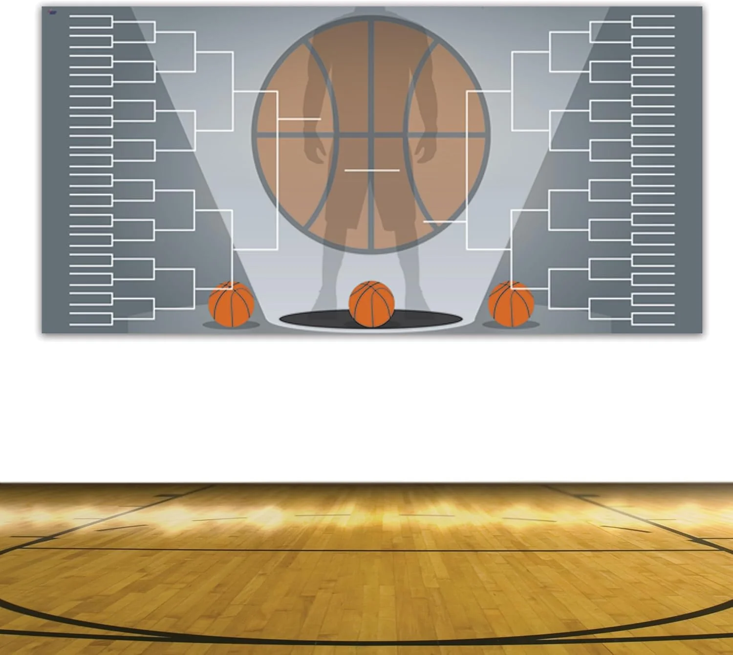 72"x36" Giant Basketball Tournament Bracket Sign - Image 4