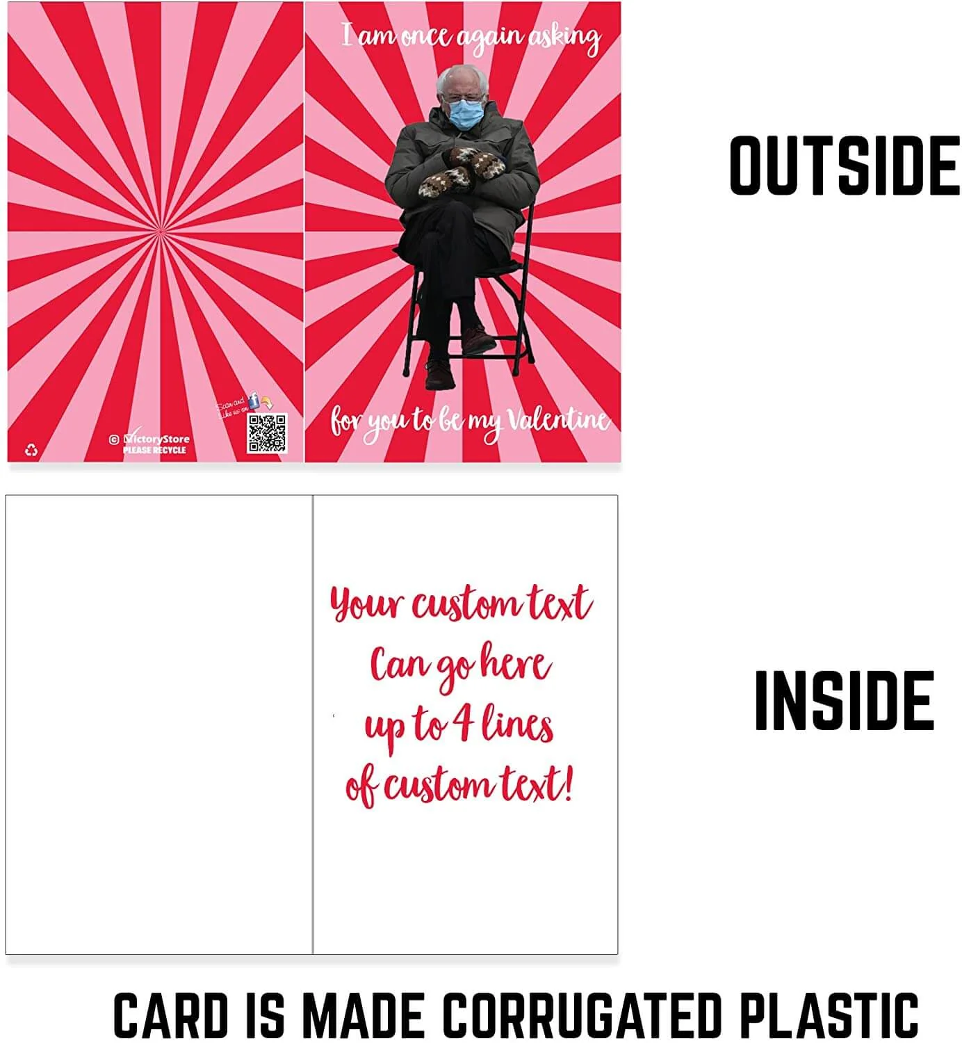 Giant 2'x3' Custom Bernie Sanders Be My Valentine Card - Image 4