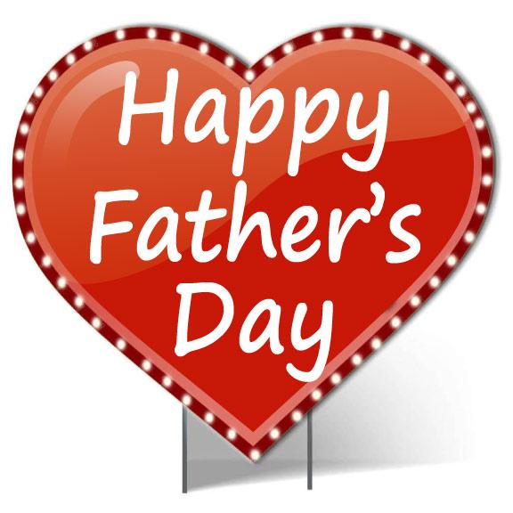 Giant Happy Father's Day Lighted Heart Yard Sign - Image 2
