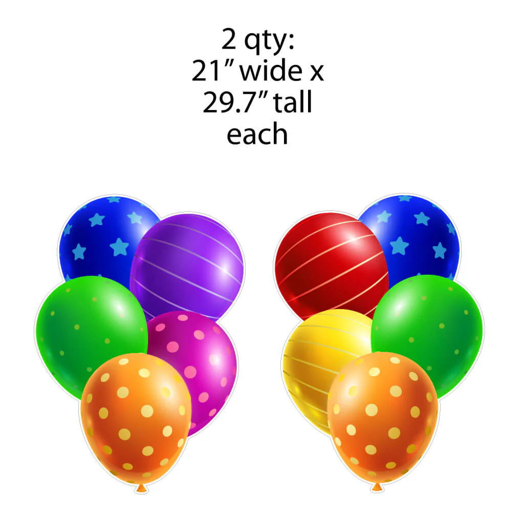 Giant Colorful Balloon Clusters Yard Card Back Fillers - Image 5