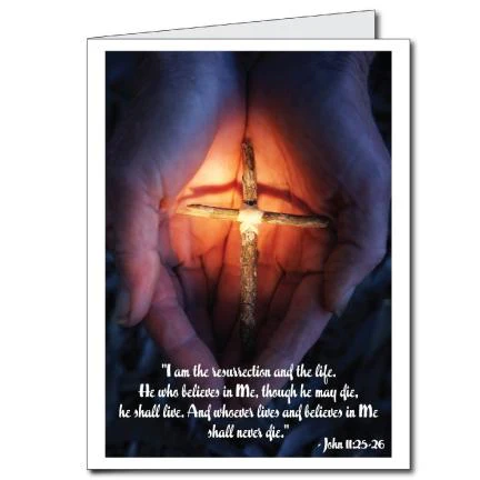 2'x3' Giant Religious Cross in Hands Easter Greeting Card - Image 2