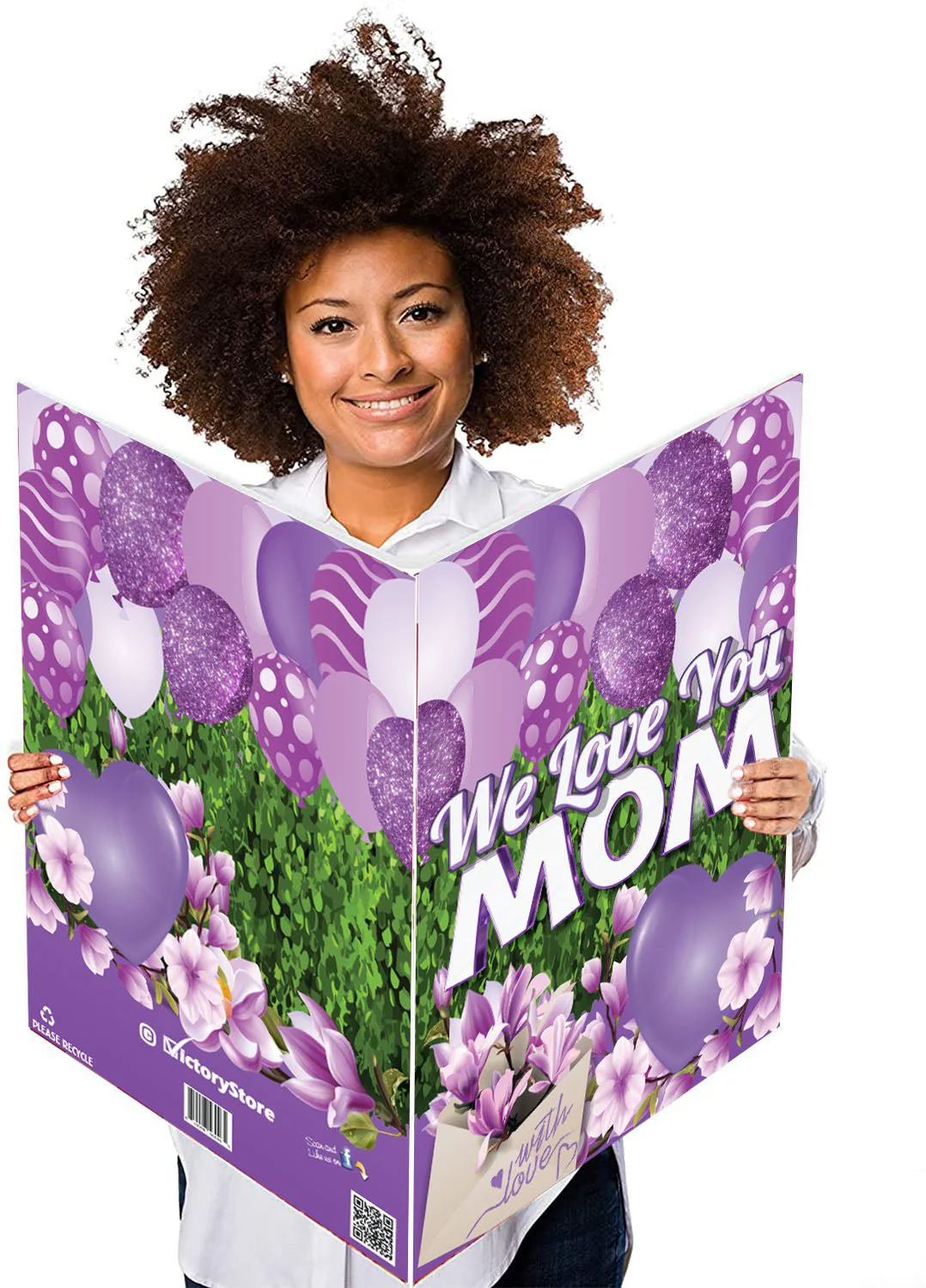 3' Giant We Love You Mom Greeting Card