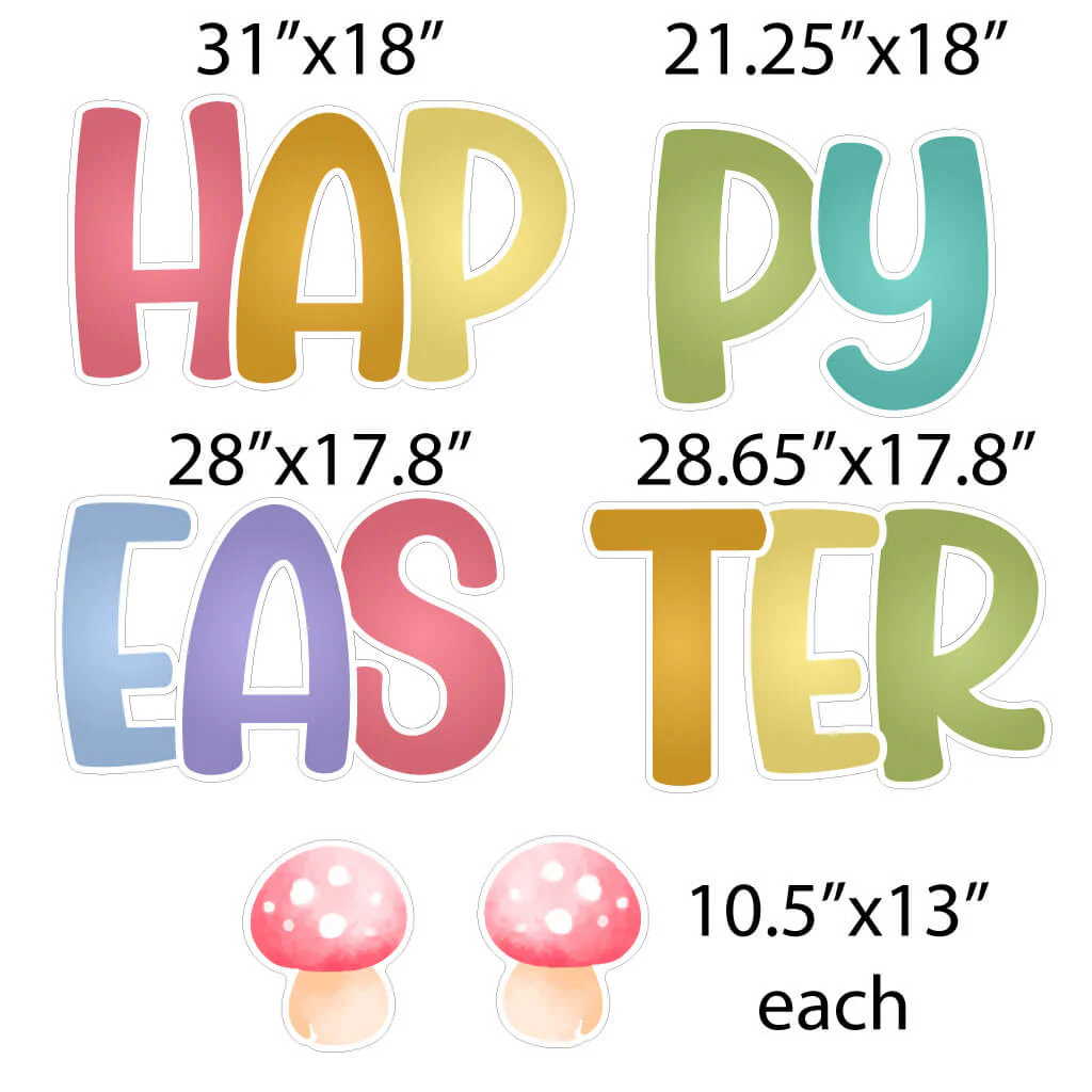 Gnome Theme Happy Easter Quick Set Yard Card Display | 12 pc set - Image 2