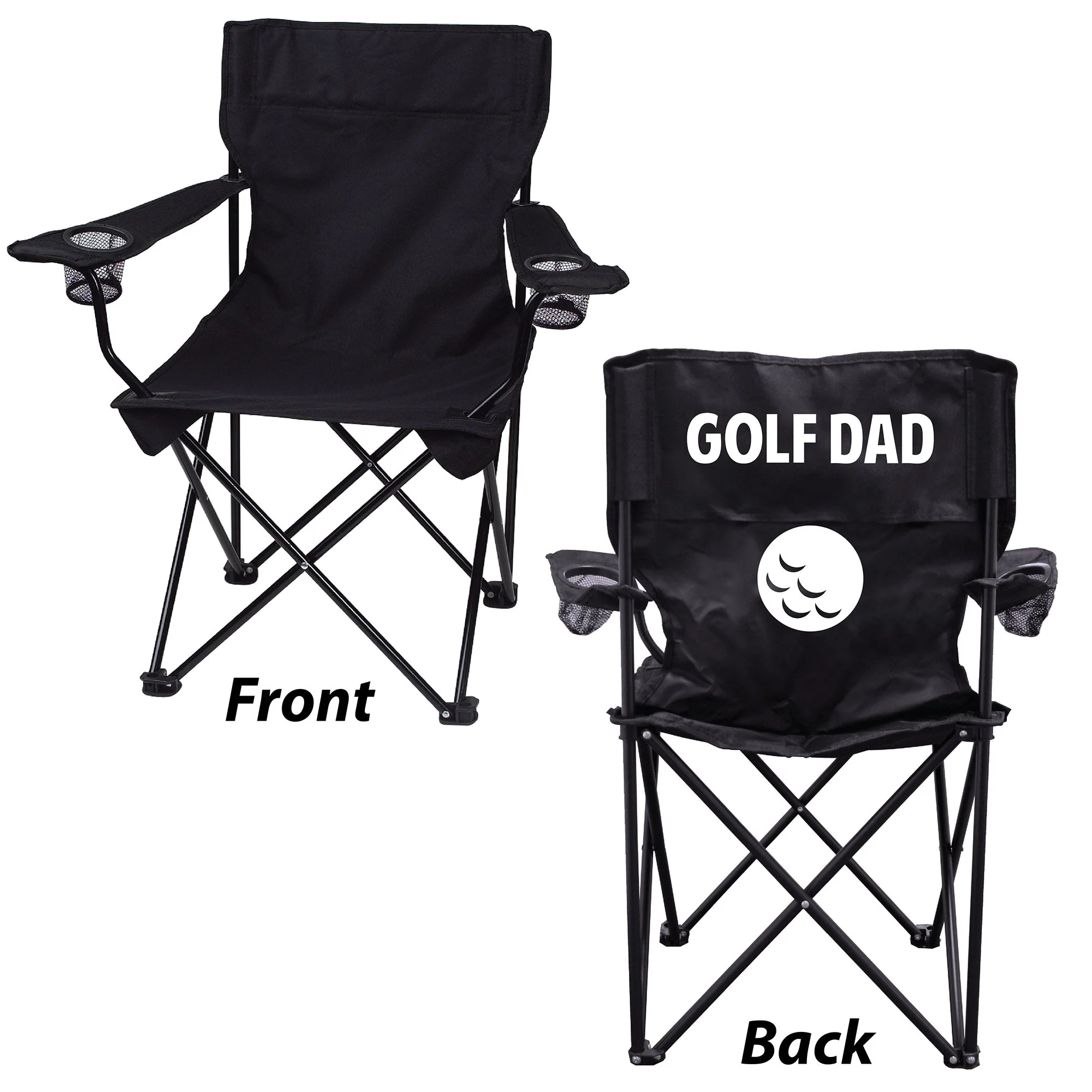 Golf Dad Black Folding Camping Chair - Image 2