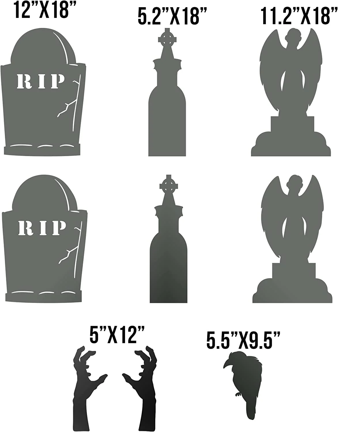 Halloween Cemetery Garage Door Magnets, 9 Pc set - Image 3