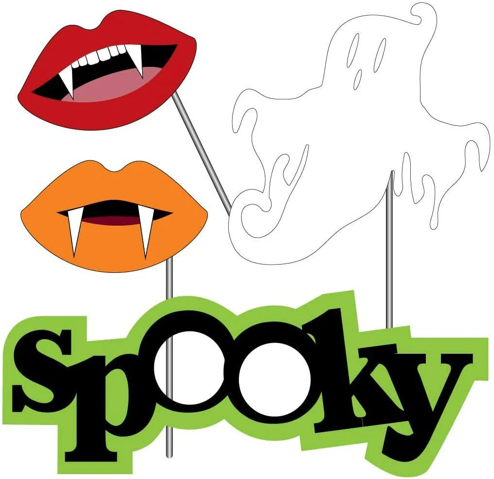Halloween Photo Booth Frame with Props & Stakes - Image 3