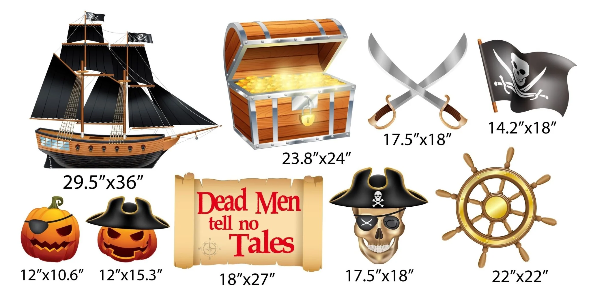 Halloween Pirate Yard Card Decoration - Image 2