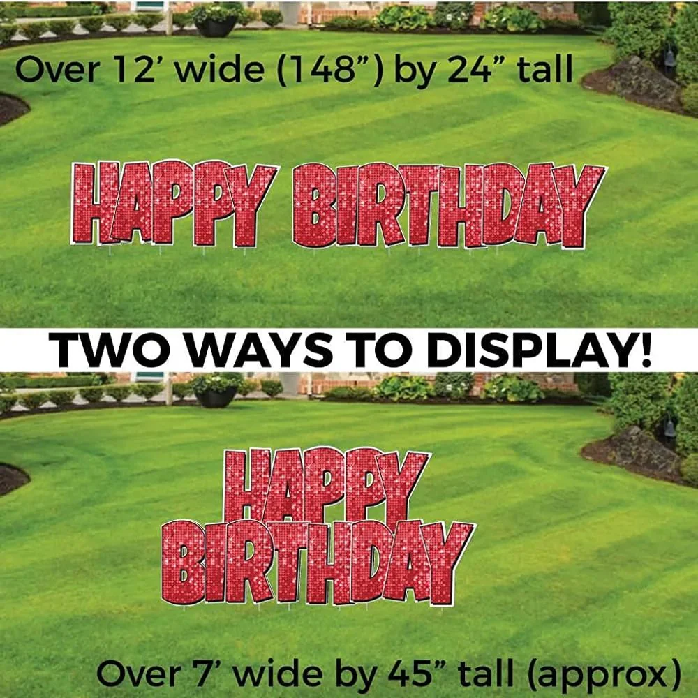 Happy Birthday Quick Set | Luckiest Guy Font | 24" Disco Sparkle | 5 pc Set - Image 2