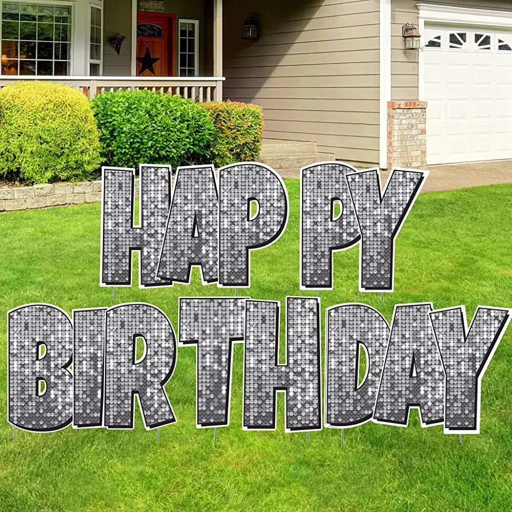 Happy Birthday Quick Set | Luckiest Guy Font | 24" Disco Sparkle | 5 pc Set - Image 23