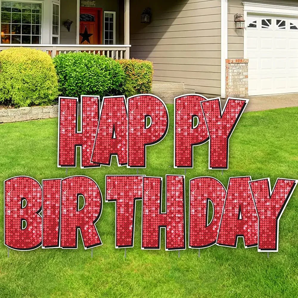 Happy Birthday Quick Set | Luckiest Guy Font | 24" Disco Sparkle | 5 pc Set - Image 3