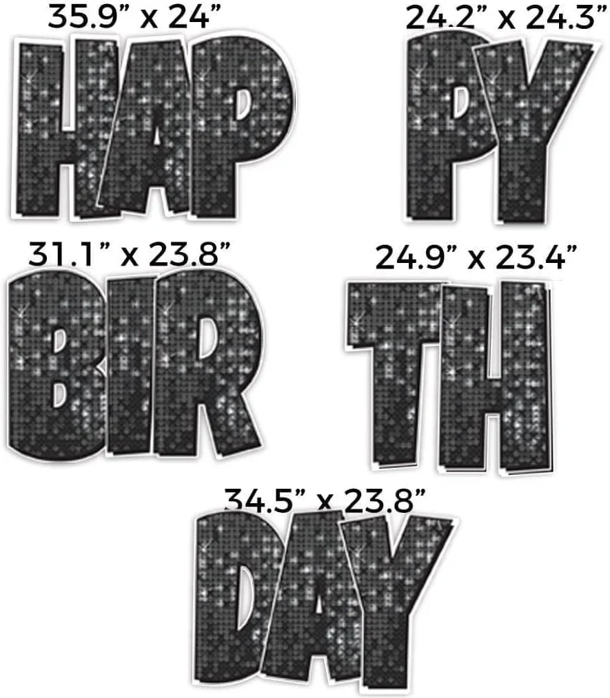 Happy Birthday Quick Set | Luckiest Guy Font | 24" Disco Sparkle | 5 pc Set - Image 9