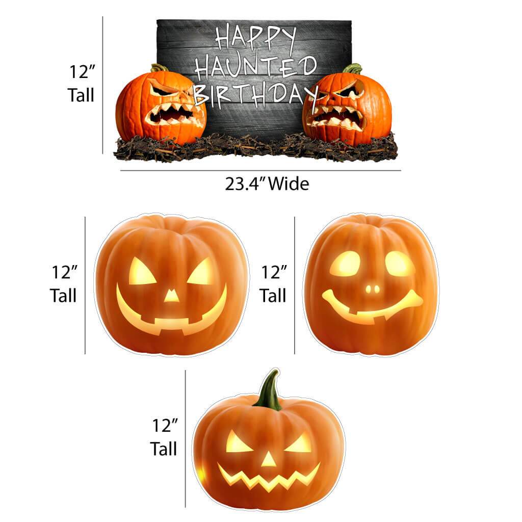 Halloween Happy Haunted Birthday Scary Pumpkins Yard Sign 7 pc set - Image 2