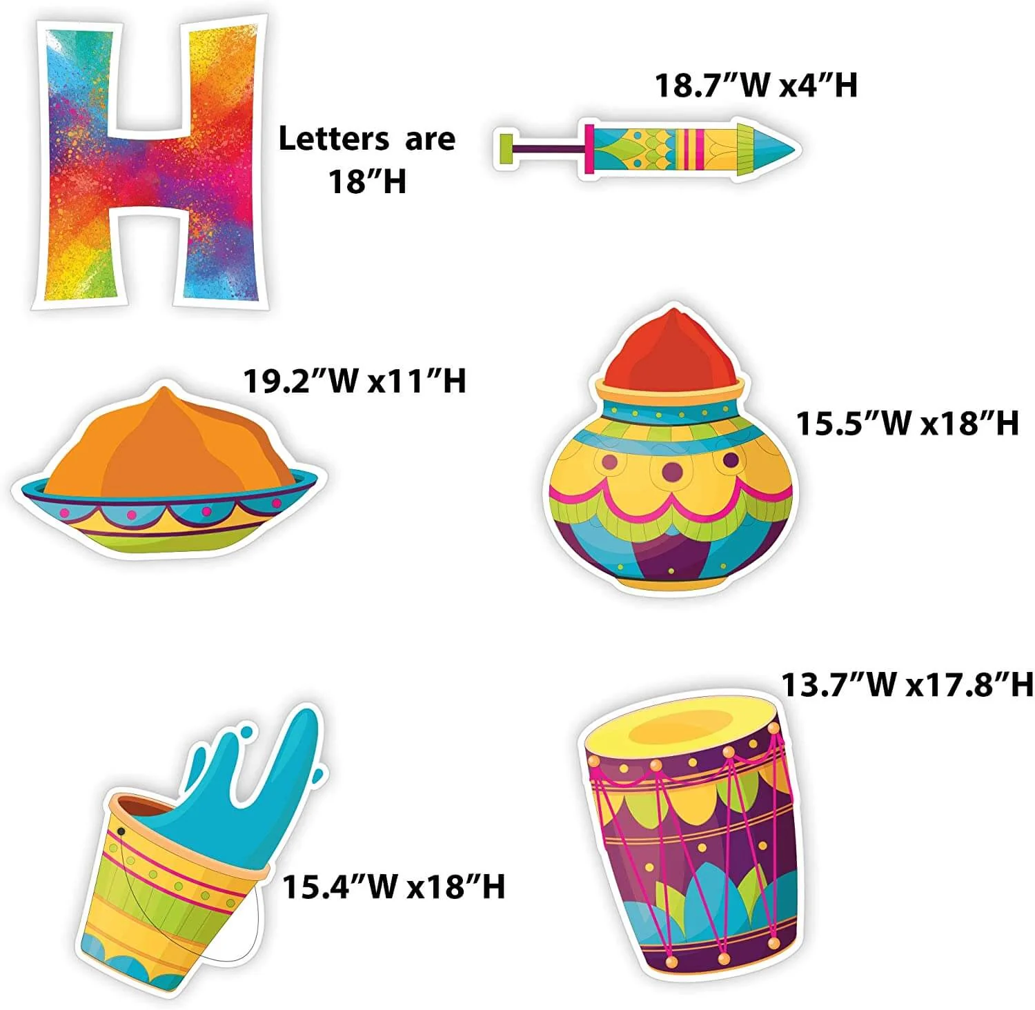 Happy Holi Festival Yard Card Decoration - Image 2