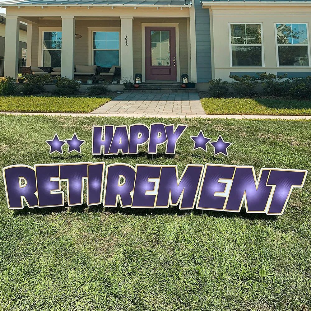 Happy Retirement Yard Sign Quick Set - 9 Piece - Image 4