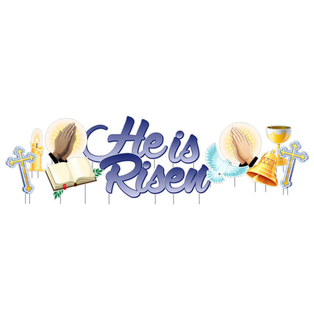 He Is Risen Easter Quick Set Yard Card Display 13 pc set - Image 6