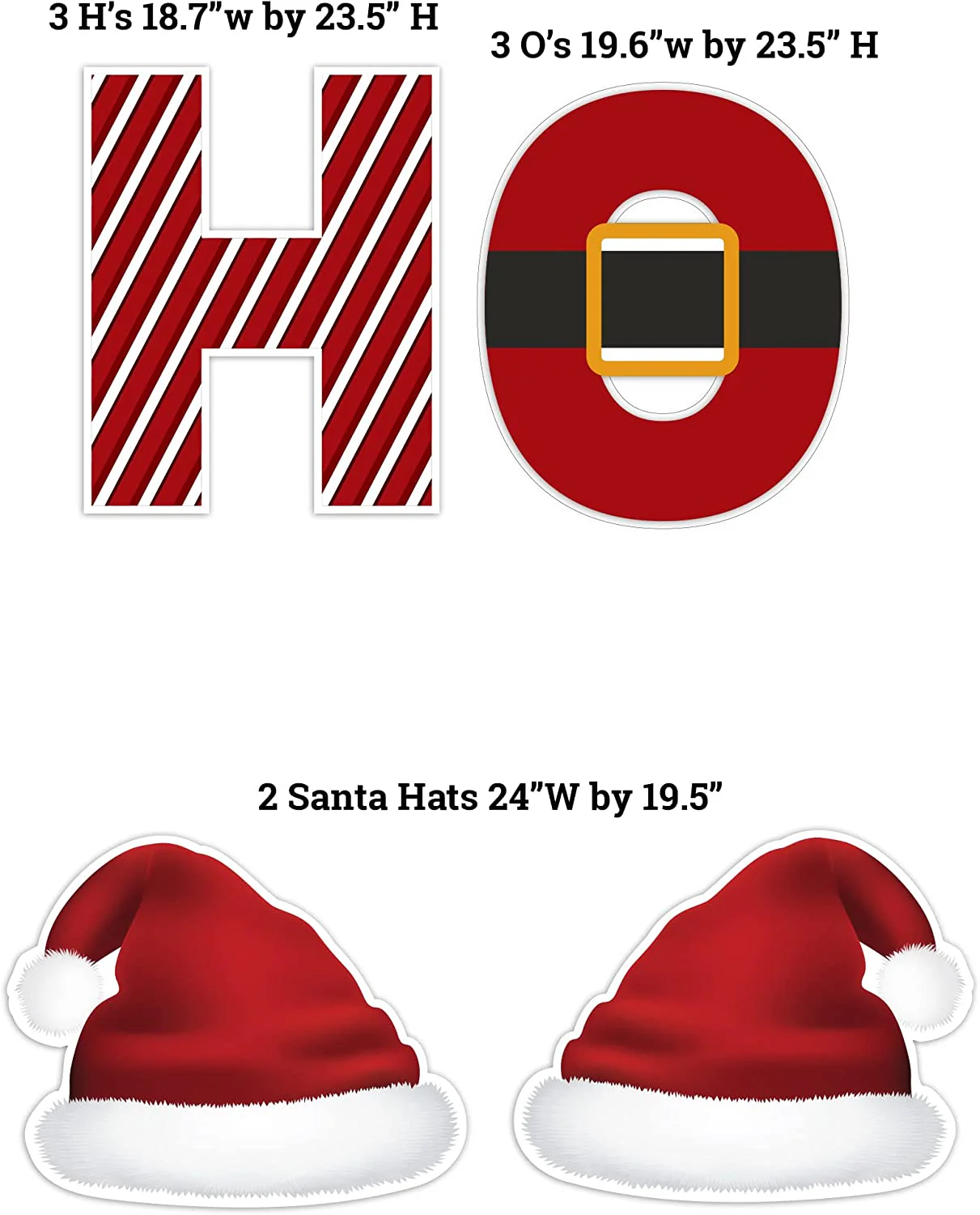 Ho Ho Ho Santa Hat Yard Decoration Letters - Image 2