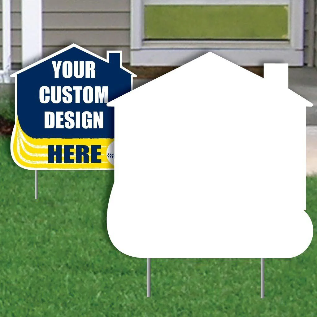 22" House with Swoosh Corrugated Plastic Yard Sign Blank - Image 2