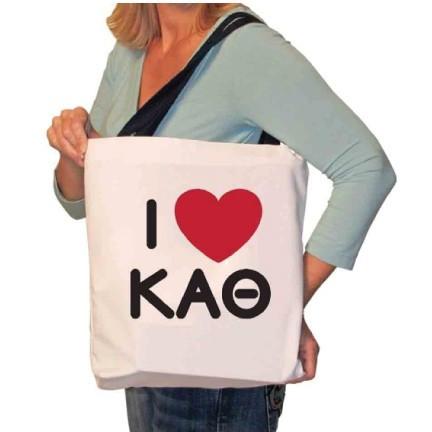 I Love Kappa Alpha Theta Canvas Tote Bag - Image 2
