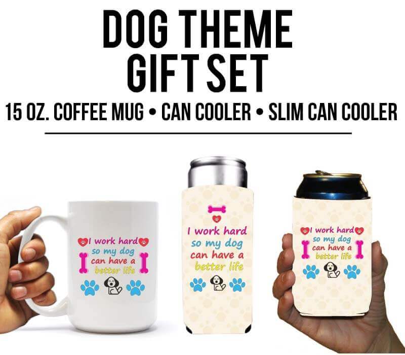 Dog Themed Better Life Coffee Mug & Can Cooler Gift Set