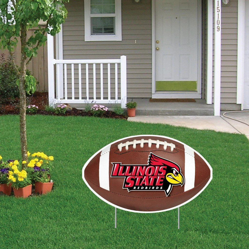 Illinois State University Football Shaped Yard Sign