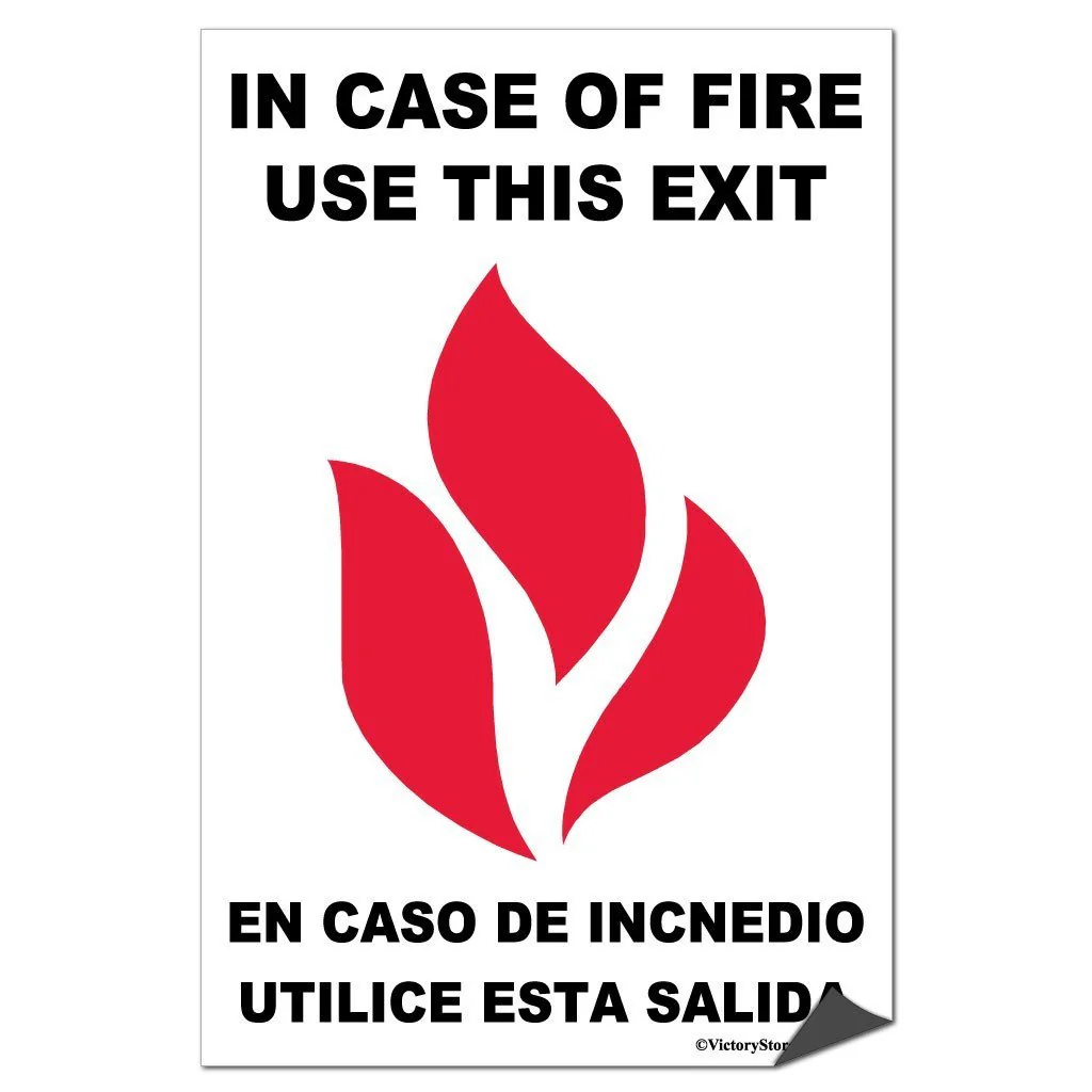 In Case of Fire Use This Exit Sign or Sticker - Image 6