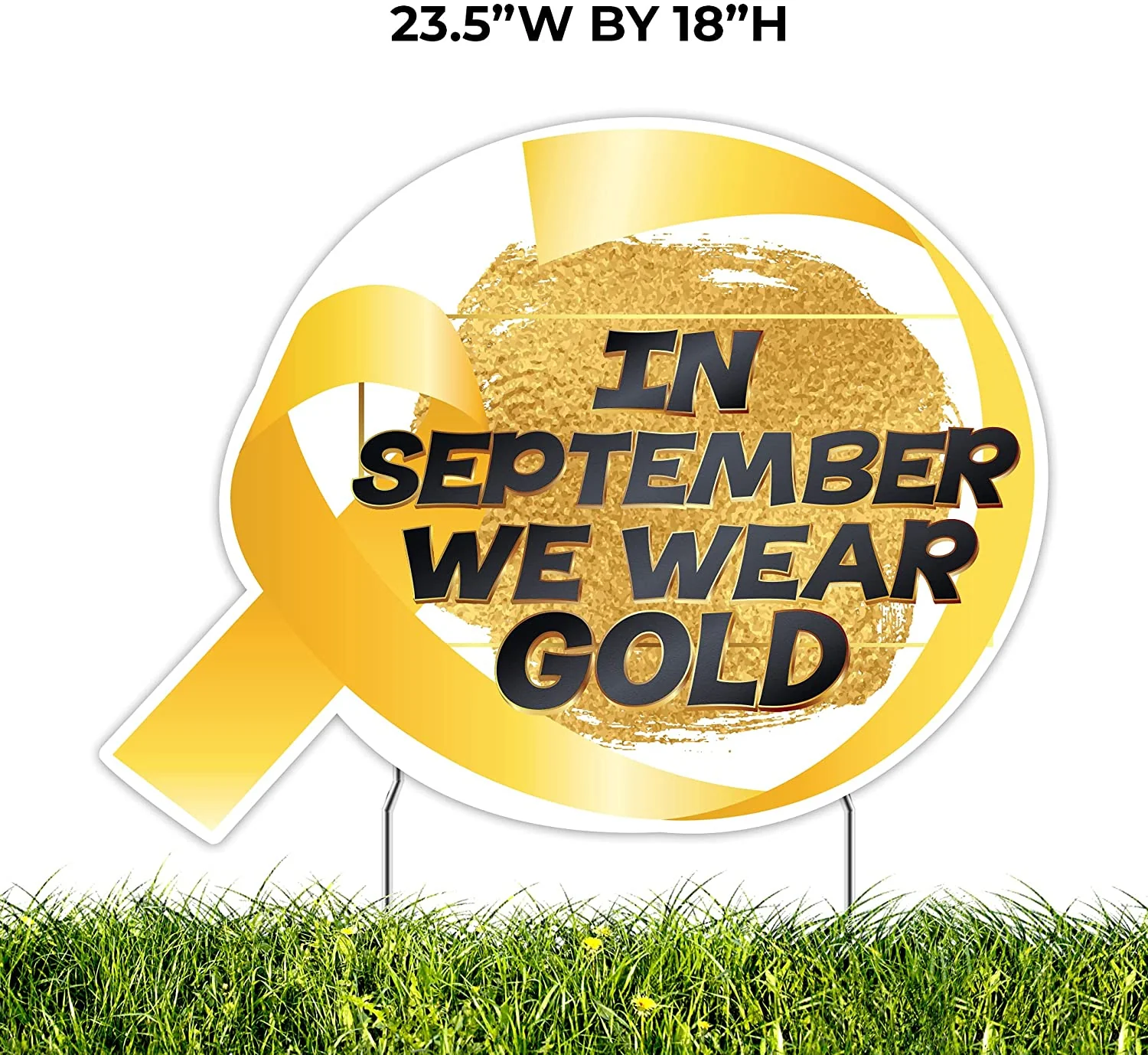 In September We Wear Gold Childhood Cancer Awareness Yard Sign - Image 2