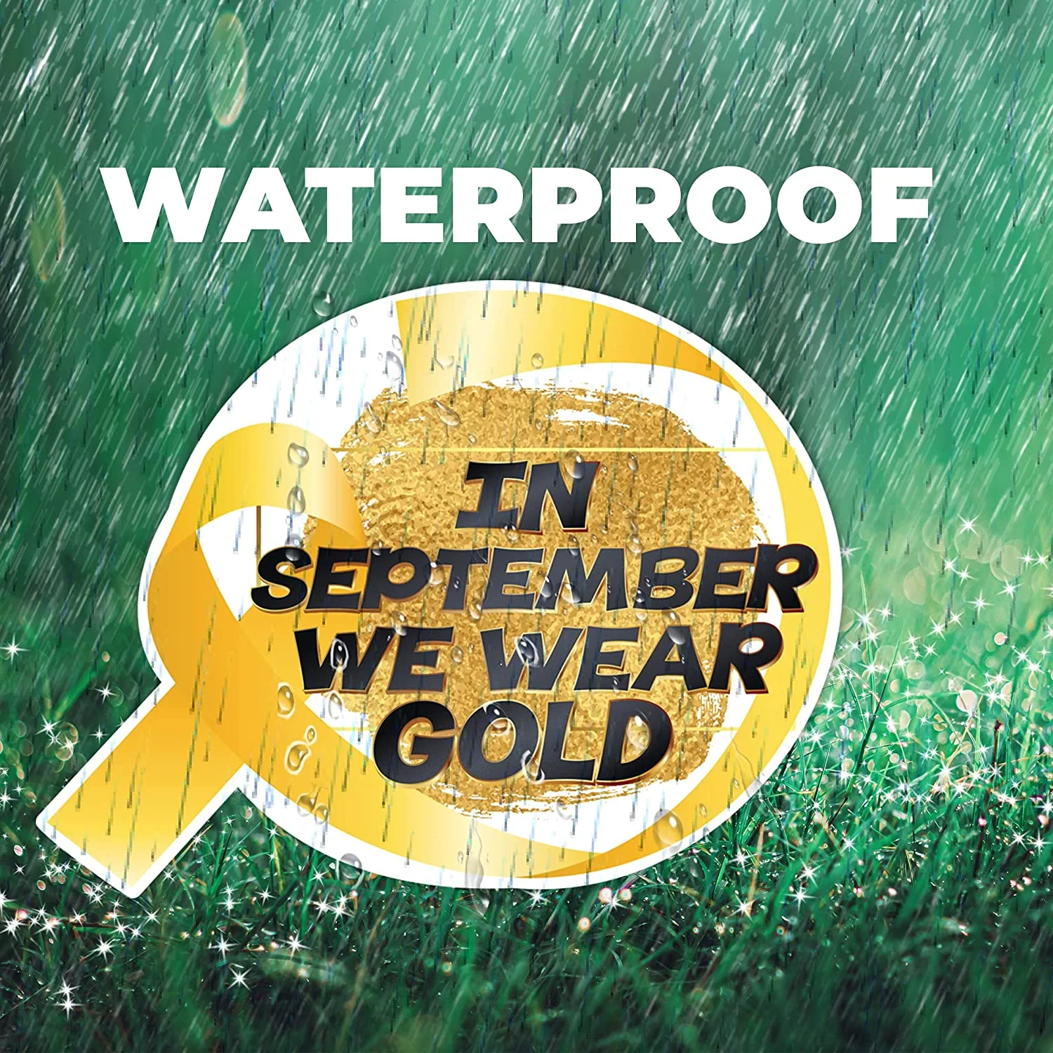 In September We Wear Gold Childhood Cancer Awareness Yard Sign - Image 4