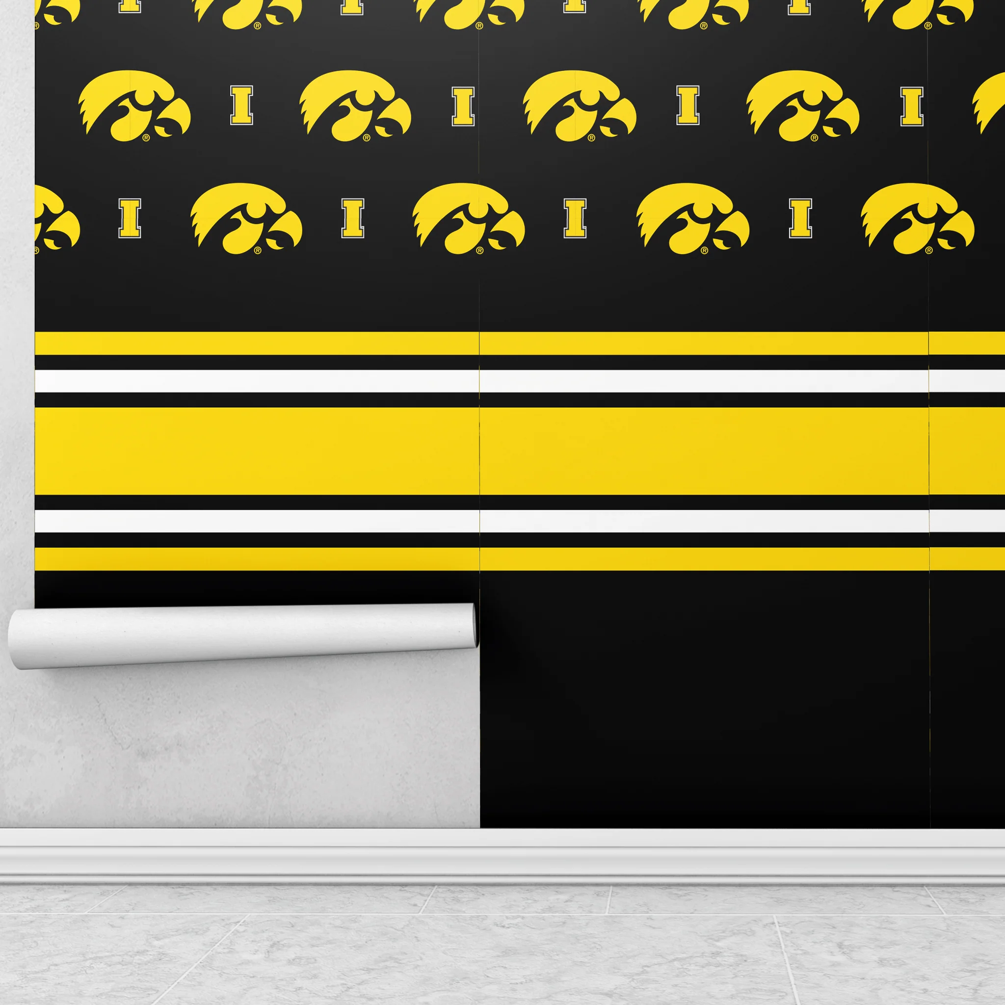 Iowa Hawkeyes Peel and Stick Wallpaper 12ft x 21in | NCAA University of Iowa Wall Décor | Easy Apply & Remove Vinyl | Matte Finish | Home, Dorm, Bedroom, or Man Cave – by VictoryStore - Image 6