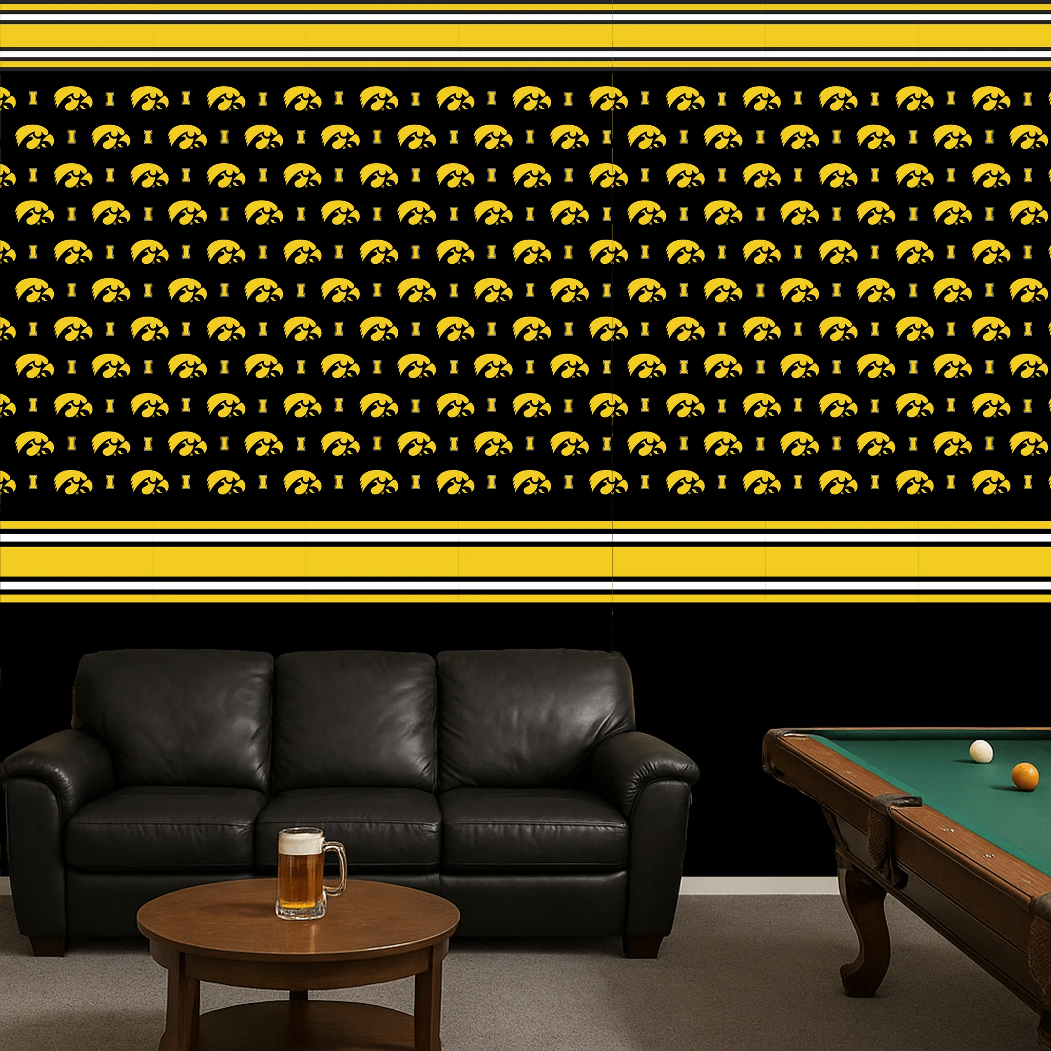 Iowa Hawkeyes Peel and Stick Wallpaper 12ft x 21in | NCAA University of Iowa Wall Décor | Easy Apply & Remove Vinyl | Matte Finish | Home, Dorm, Bedroom, or Man Cave – by VictoryStore - Image 7