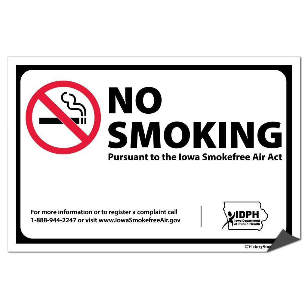Iowa Smokefree Air Act No Smoking Sign or Sticker - Image 5