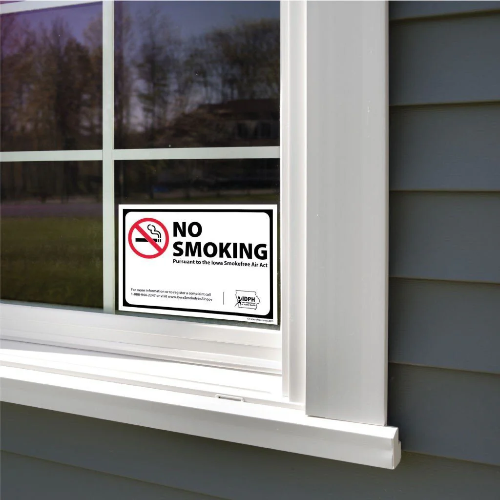 Iowa Smokefree Air Act No Smoking Sign or Sticker - Image 6
