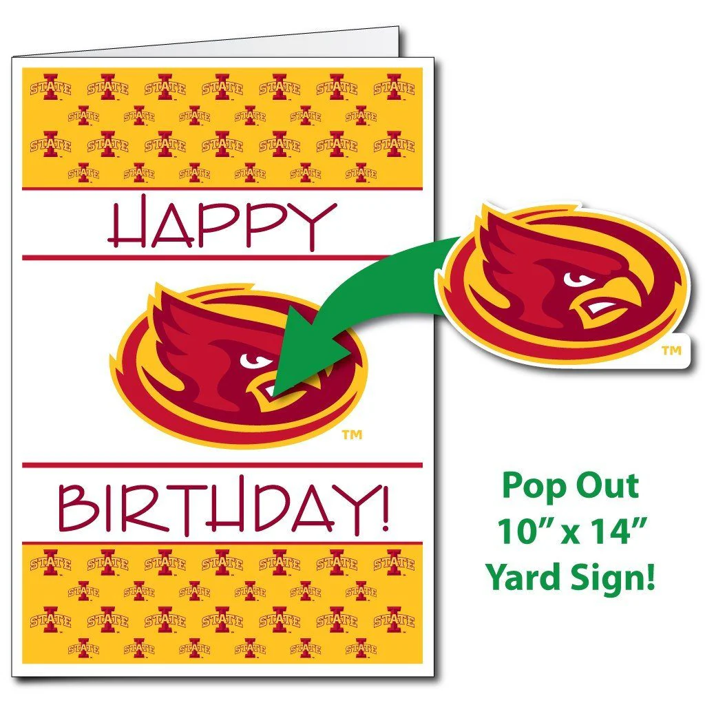 2'x3' Giant Iowa State Birthday Greeting Card & Yard Sign - Image 3