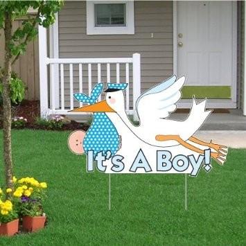 It's a Boy Birth Announcement Kit - Stork Yard Card, Baby on Board and Baby Sleeping Signs