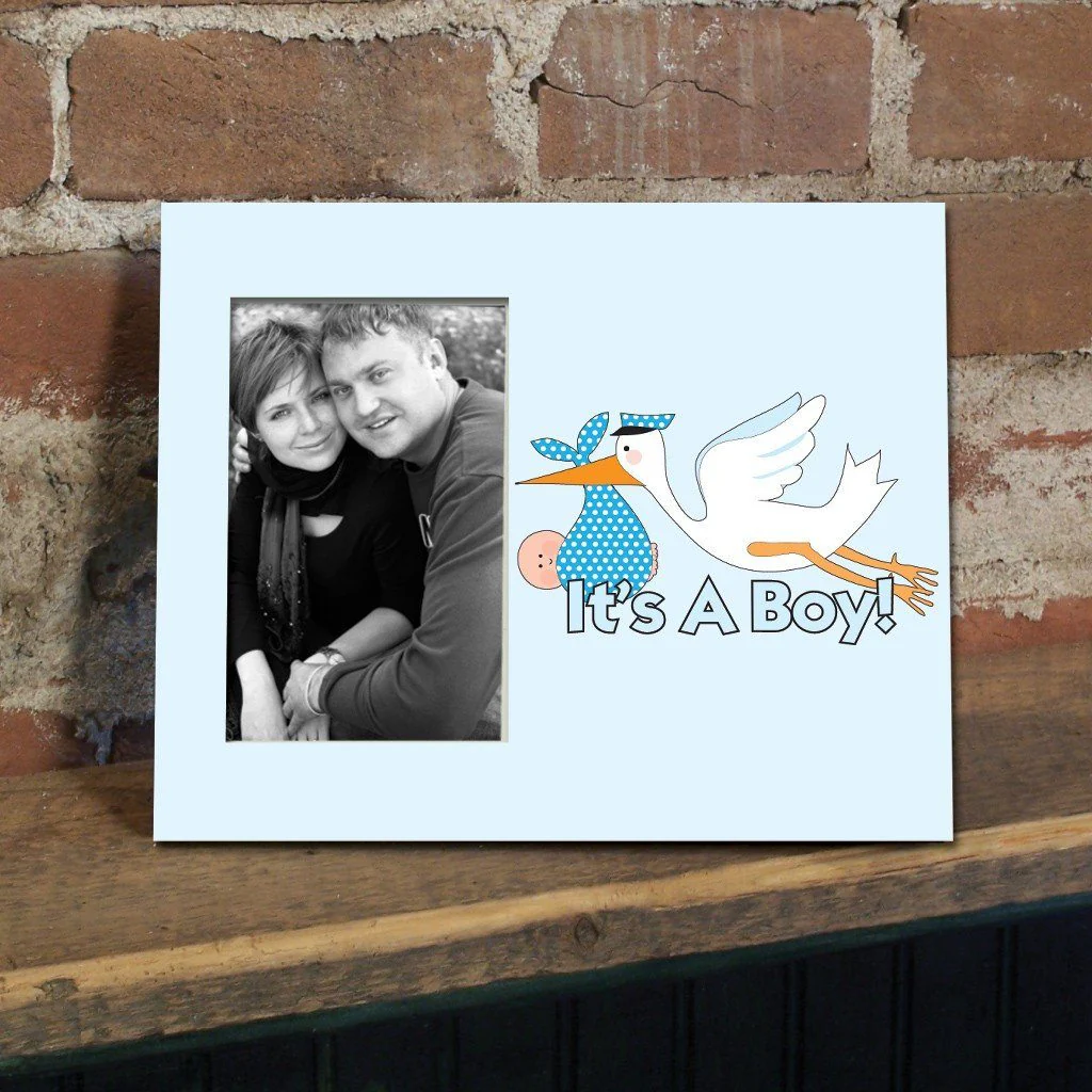 It's a Boy Stork Decorative Picture Frame