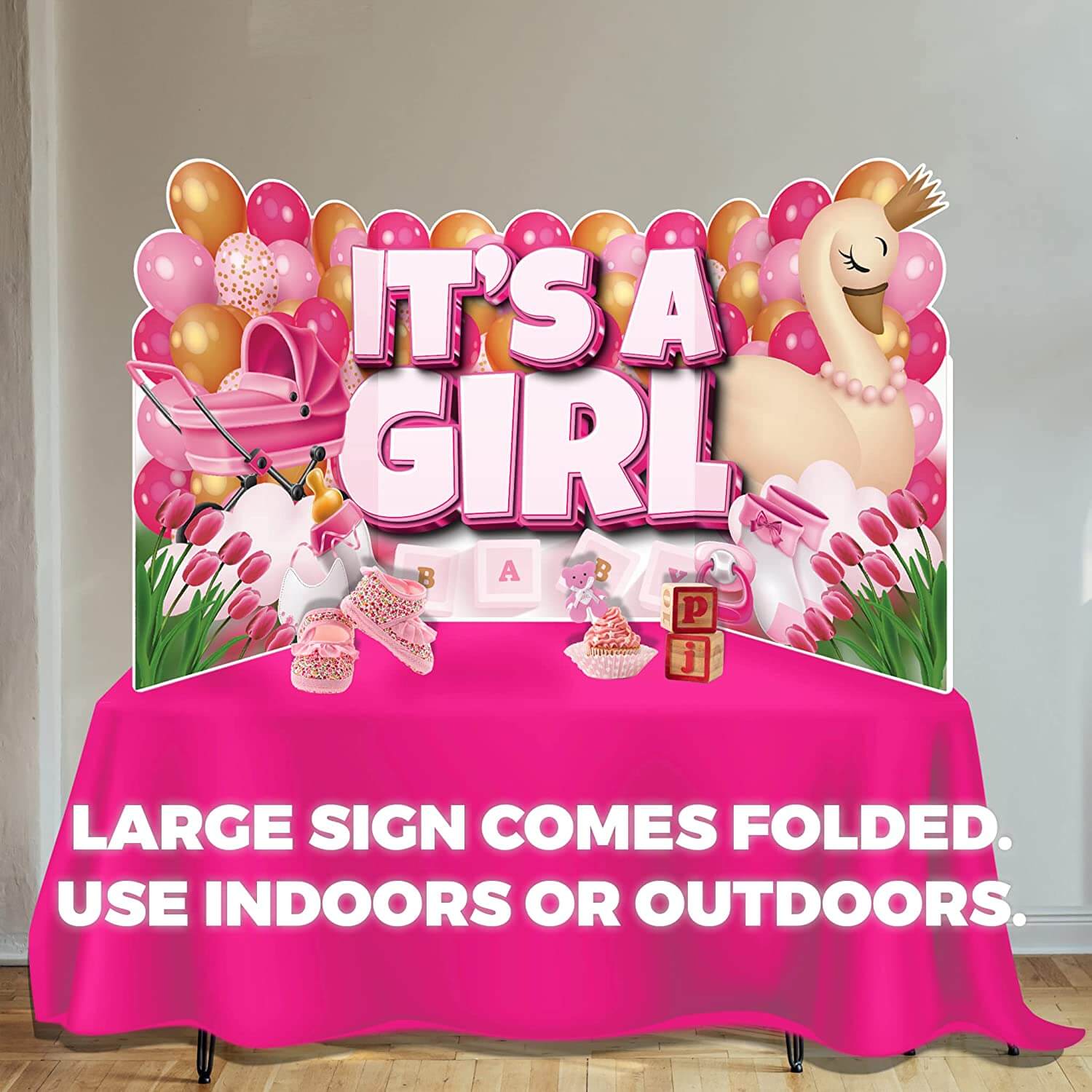 It's A Girl Oversized EZ Yard Cards, 7 pcs - Image 3