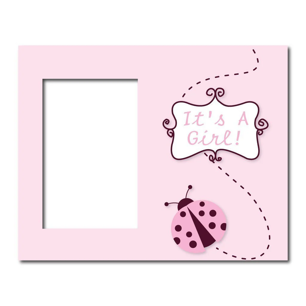 It's a Girl Pink Ladybug Decorative Picture Frame - Image 2