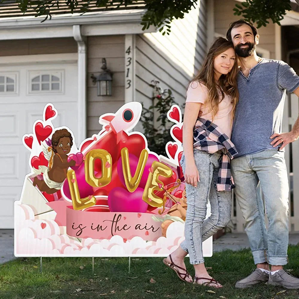 Oversized Valentine's Day Love Is In The Air Yard Sign | 9 Pc Set - Image 3