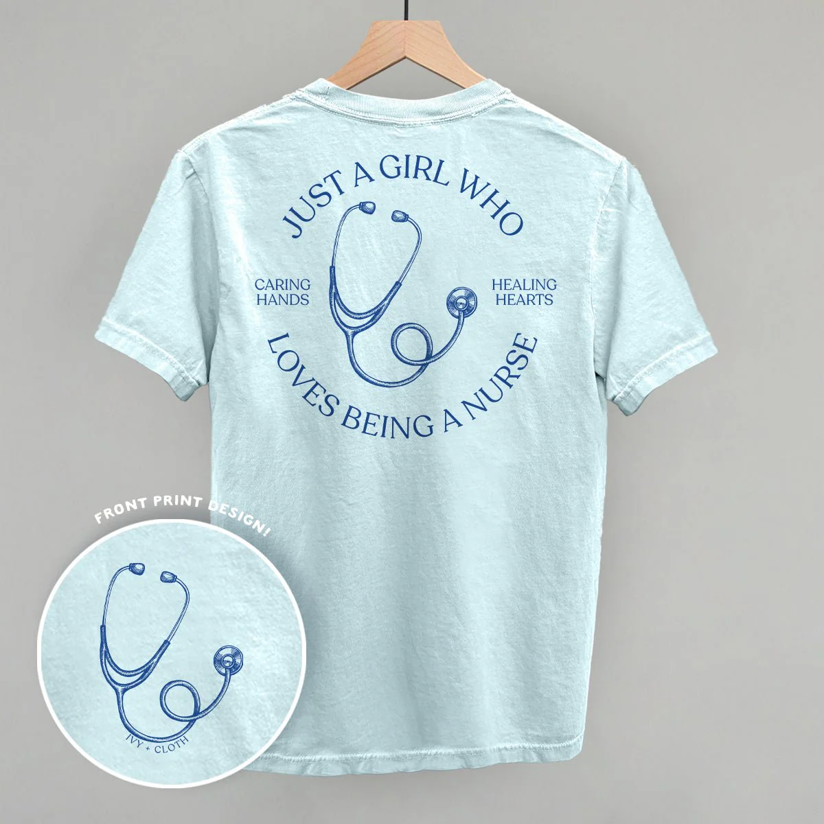 Just A Girl Who Loves Being A Nurse (Back Print) T-Shir or Sweatshirt - Image 3