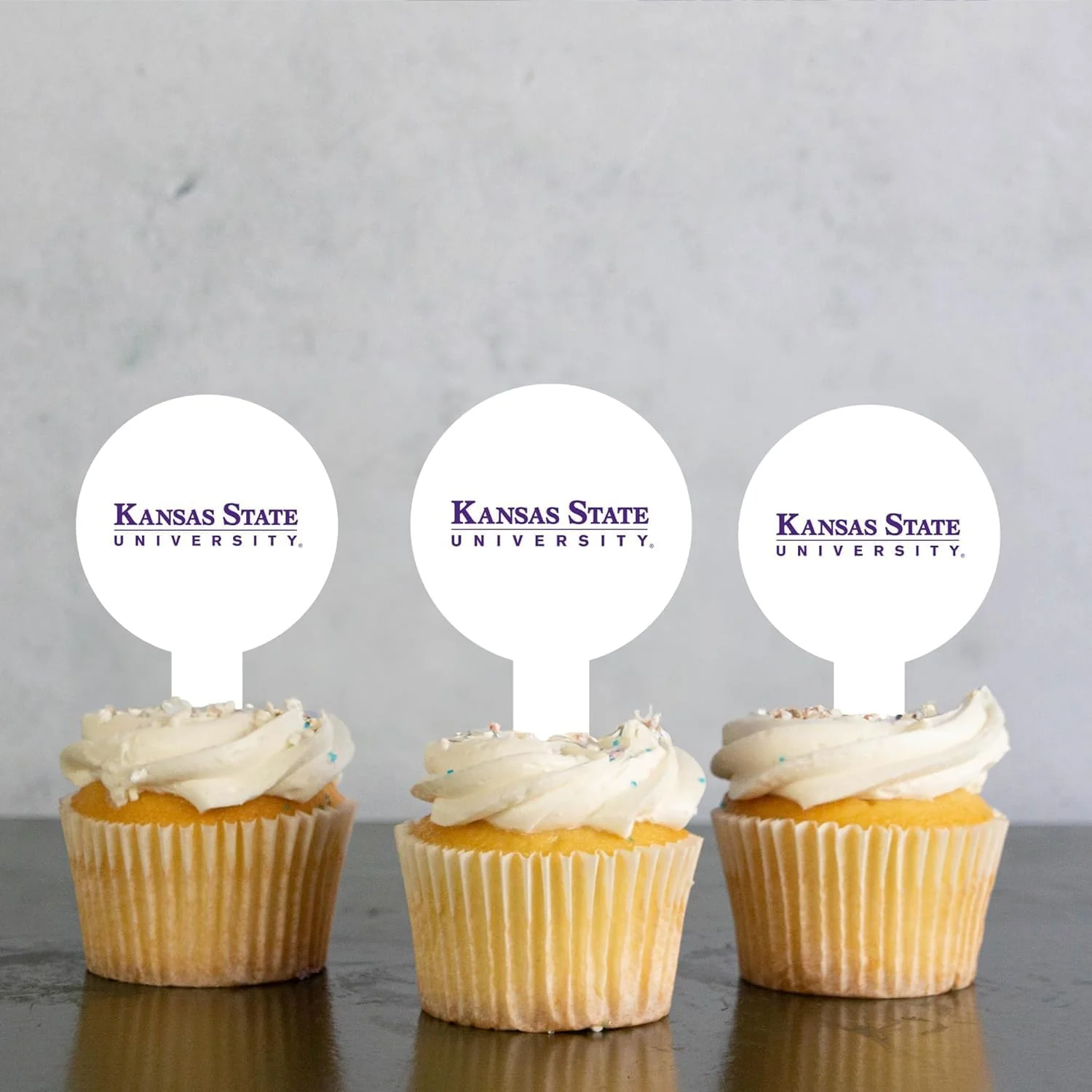 Kansas State University Cupcake Toppers Officially Licensed Cupcake Picks, Solid Plastic